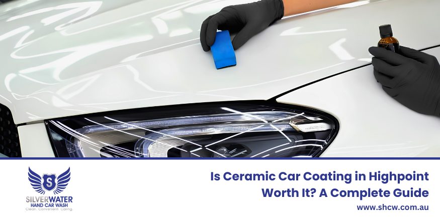 Ceramic car coating in Highpoint protecting vehicle paint from road grime and UV exposure